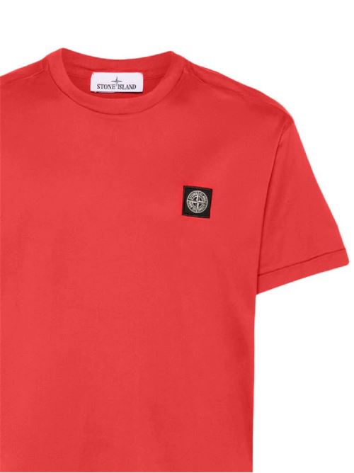 T-shirt  di cotone rosso Stone Island | 801524113V0010